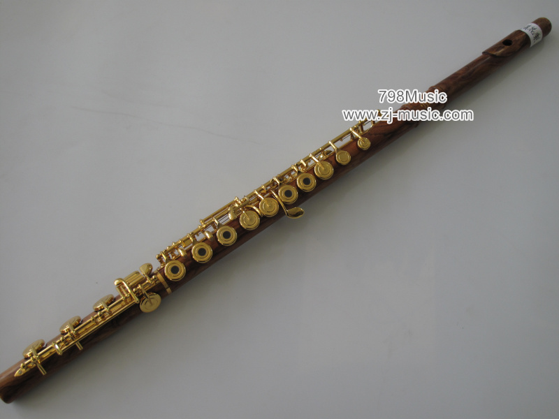 Yellow Pearwood Flute-B foot-Open Hole-Split-E-Inline-G-WFL-601G