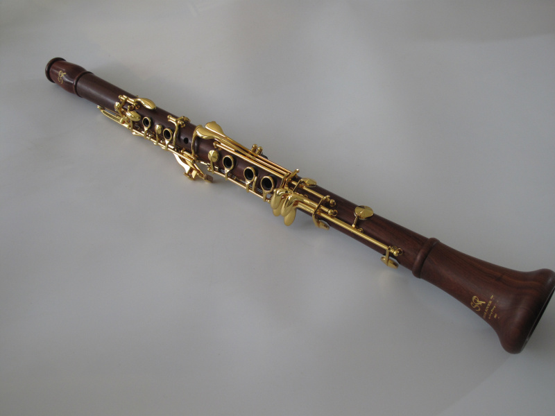 A Clarinet Rose Wood Gold Plated-798-CARG