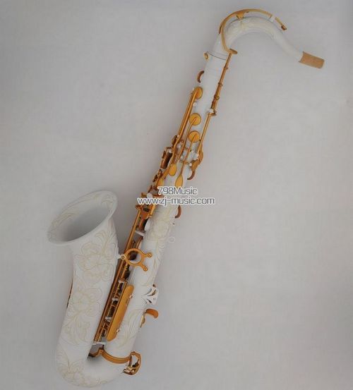 Tenor Saxophone Porcelain White Paint Body and Stain Gold Keys