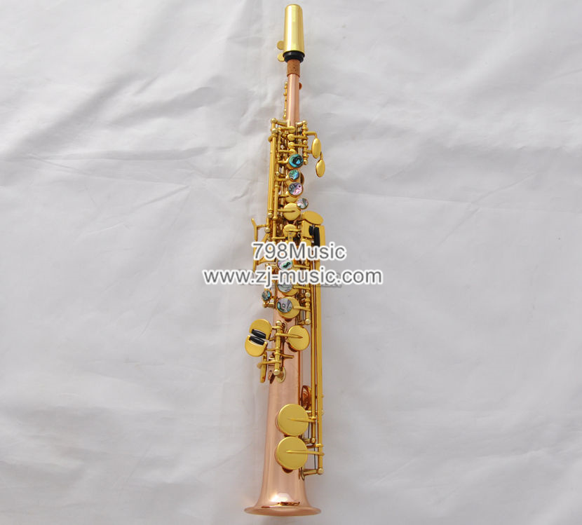 Eb Sopranino Saxophone Rose Brass-Gold Keys-Abalone Shell