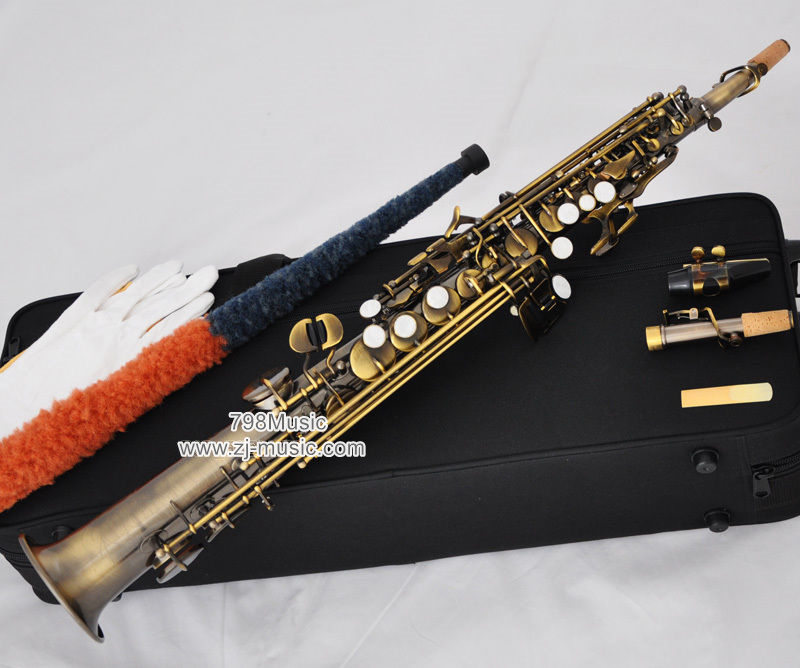 Bb Soprano Saxophone Antique-Pearl Shell-2 Necks