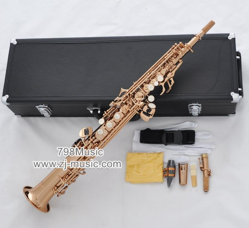 Bb Soprano Saxophone Rose Gold-Pearl Shell-2 Necks