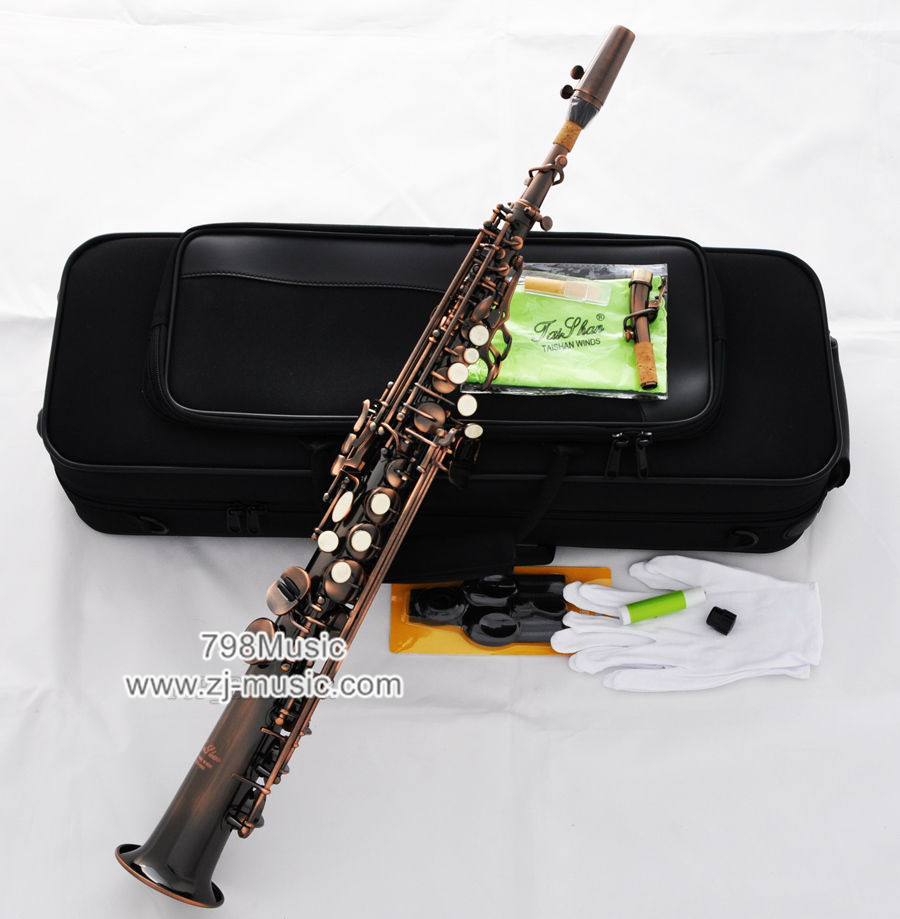 Bb Soprano Saxophone Red Antique-Pearl Shell-2 Necks