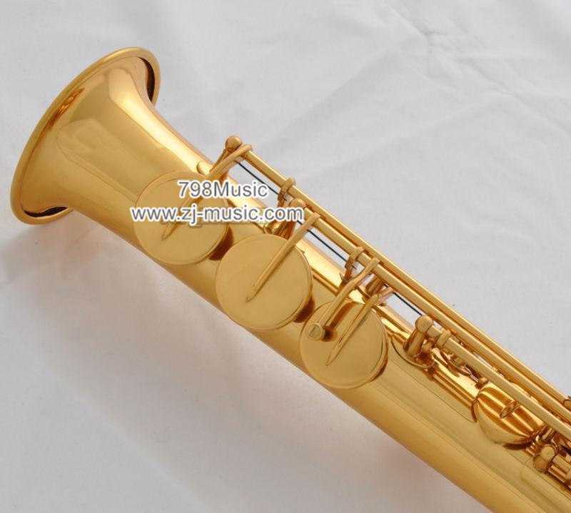 Bb Soprano Saxophone Gold Plated--Abalone Shell-2 Necks - Click Image to Close