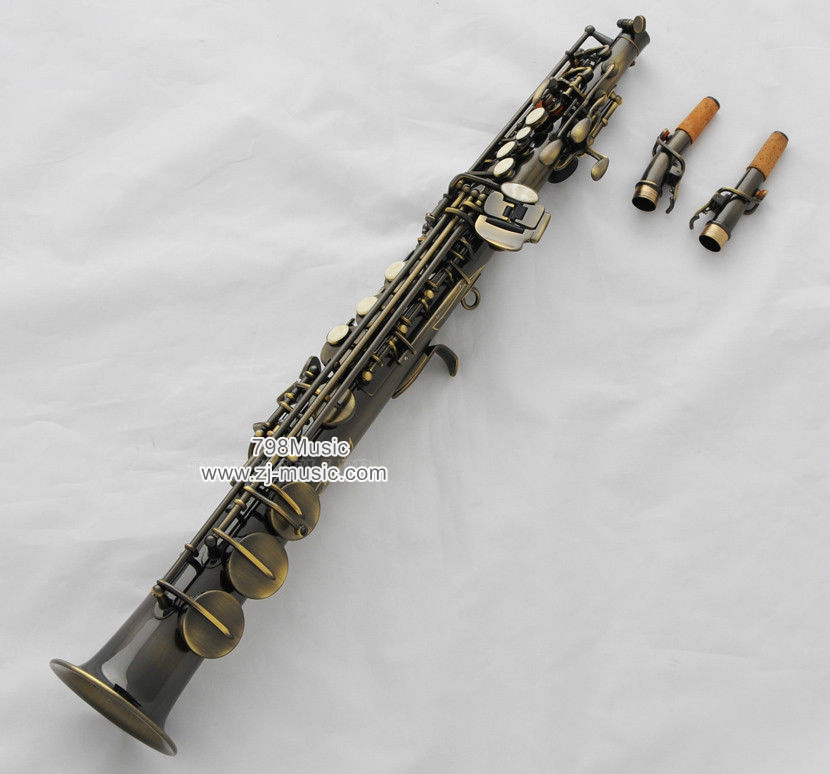 Bb Soprano Saxophone Grade Antique-Pearl Shell-2 Necks