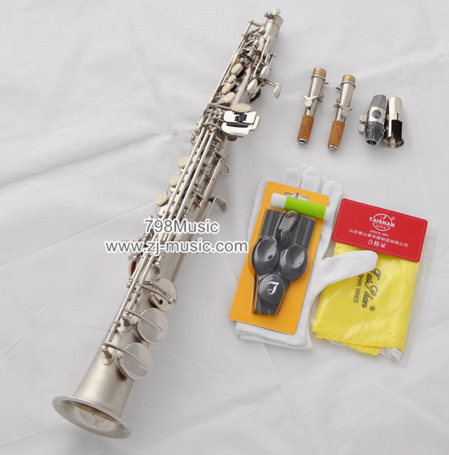 Bb Soprano Saxophone Satin Nickel-Pearl Shell-2 Necks
