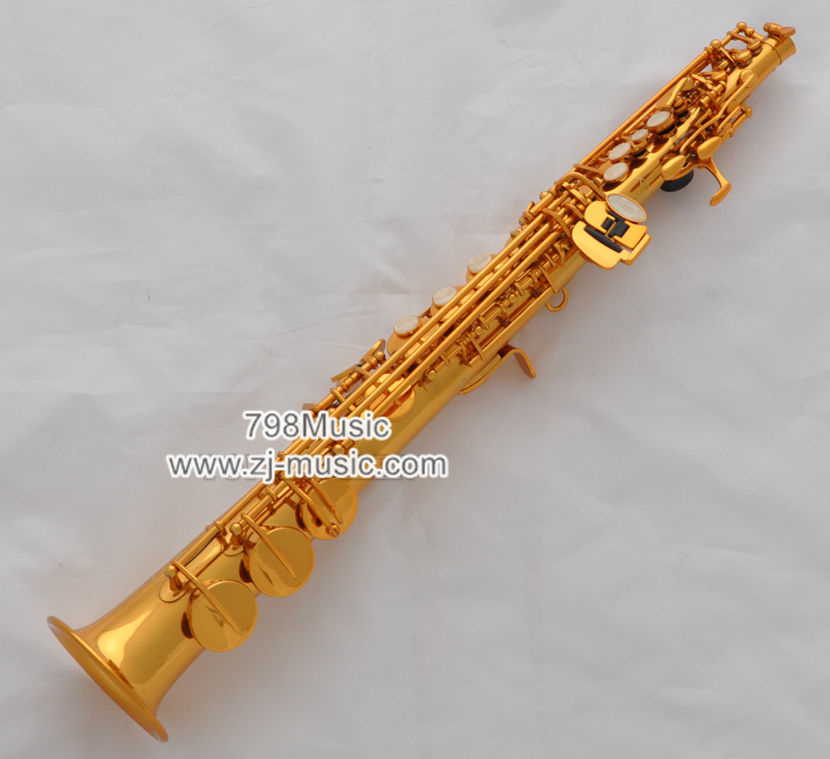 Bb Soprano Saxophone Electrophoresis Gold-Pearl Shell-2 Necks