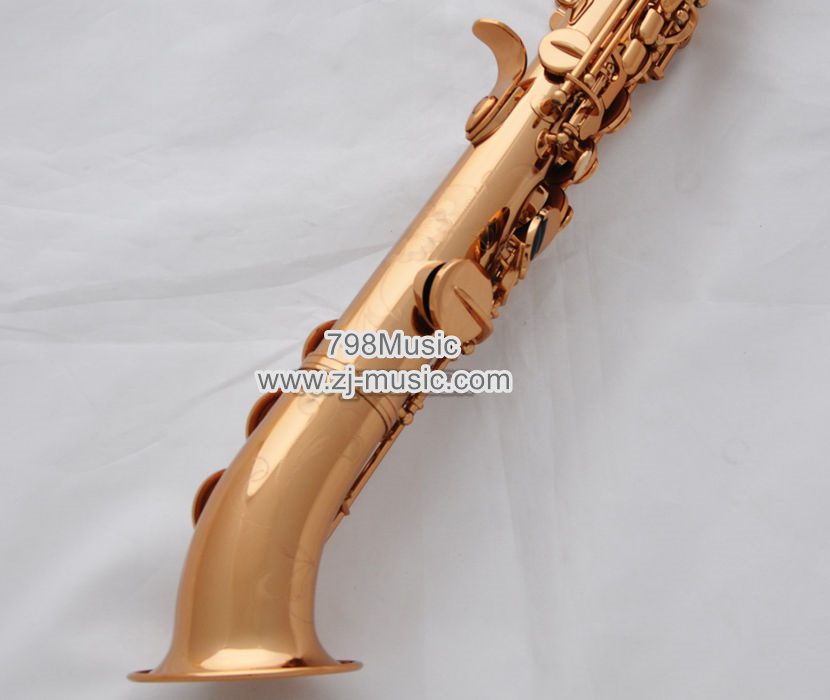 Bb Soprano Saxophone Rose Gold Plated-Pearl Shell-Curved Bell