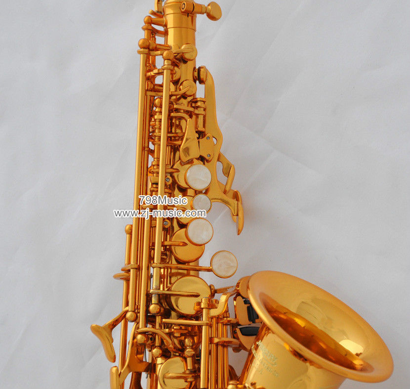 Bb Soprano Saxophone Electrophoresis Gold-Pearl Shell-Curved