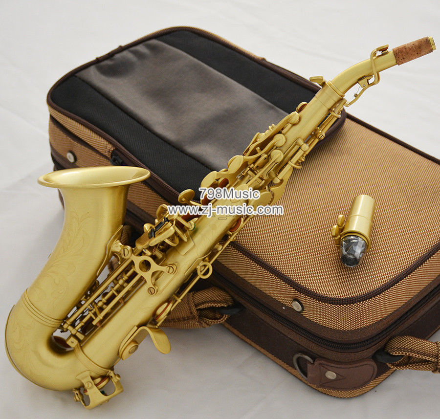 Bb Soprano Saxophone Brushed Brass-Pearl Shell-Curved
