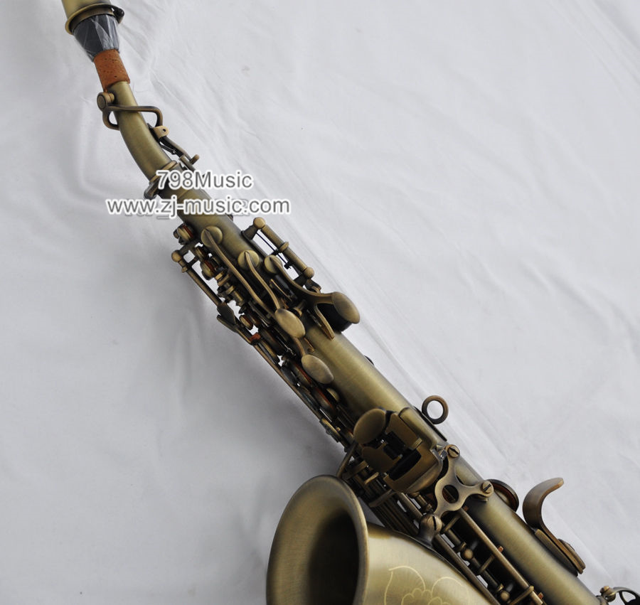 Bb Soprano Saxophone Antique Bronze-Abalone Shell-Curved