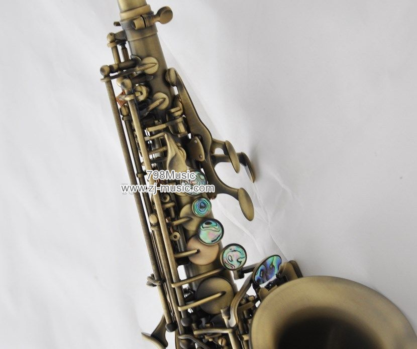 Bb Soprano Saxophone Grade Antique-Abalone Shell-Curved