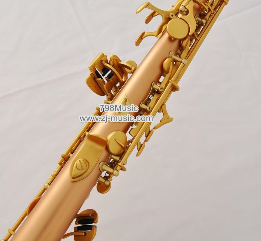 Bb Soprano Saxophone Matt Rose Brass-Black Shell-Curved bell